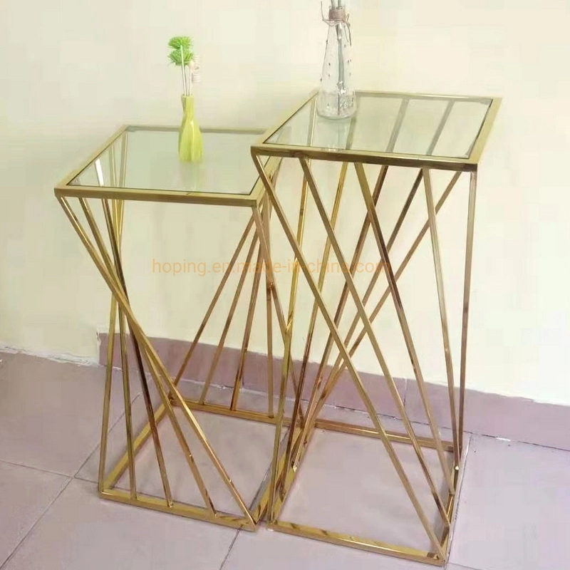 Beautiful Popular Wedding Furniture Party Decoration Square Side Flower Decor Table for Sale